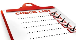 Checklist on a clipboard used to plan hospice admission steps