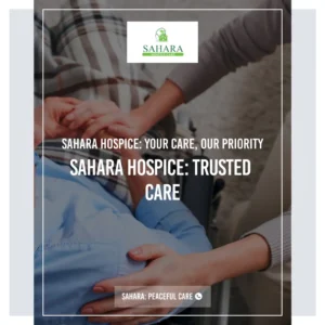 Hospice eligibility and cost guide graphic from Sahara Hospice Care