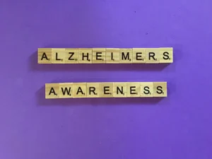 Alzheimer's awareness purple ribbon