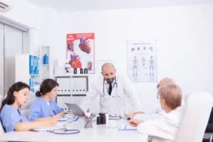 Doctors having a professional discussion