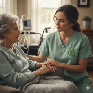 Hospice nurse providing respite care at home in Sugar Land TX