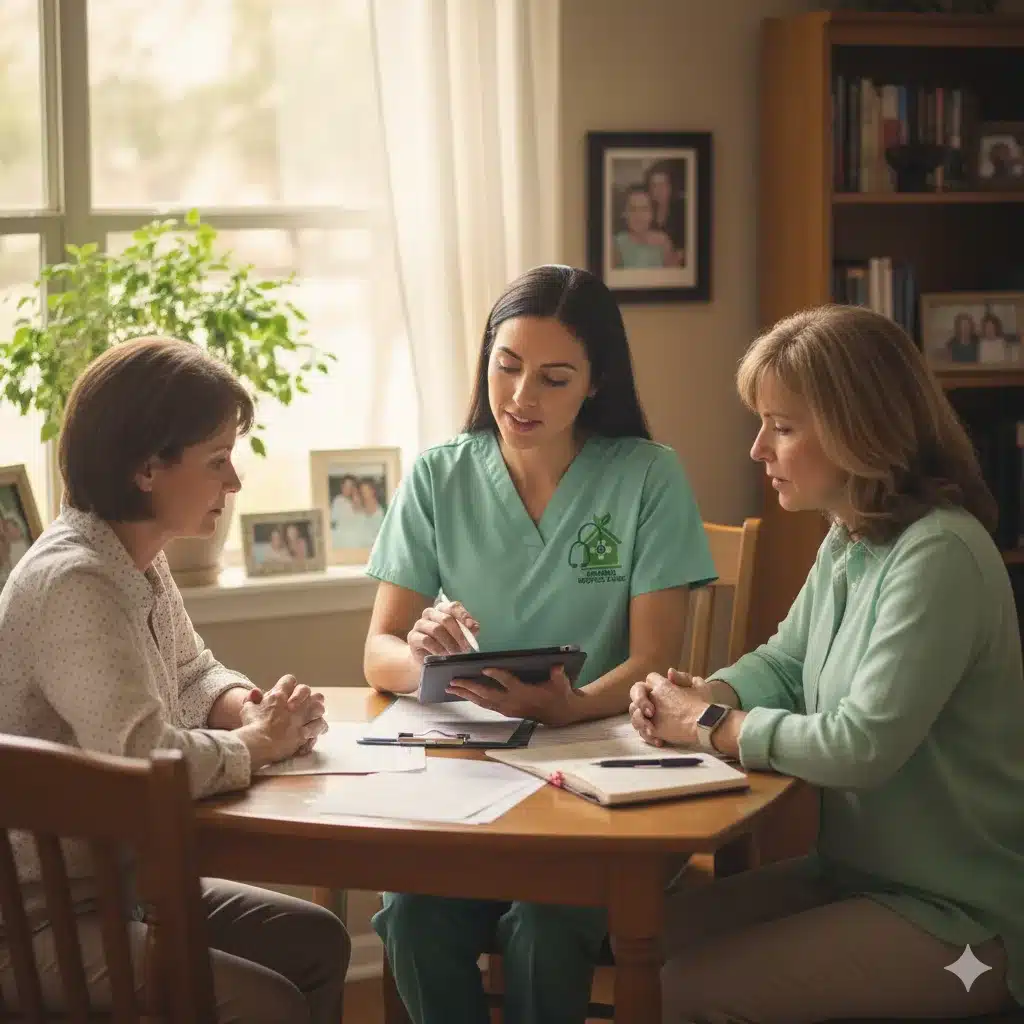 Family consulting Sahara Hospice care coordinator in Sugar Land, TX