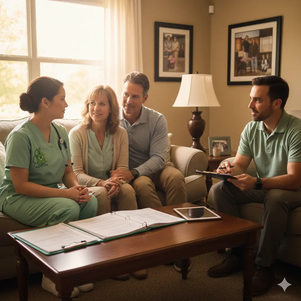 End of Life Care at Home Hospice team supporting family during end of life care