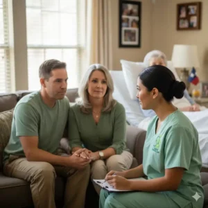 Supportive care vs hospice discussion with nurse and family