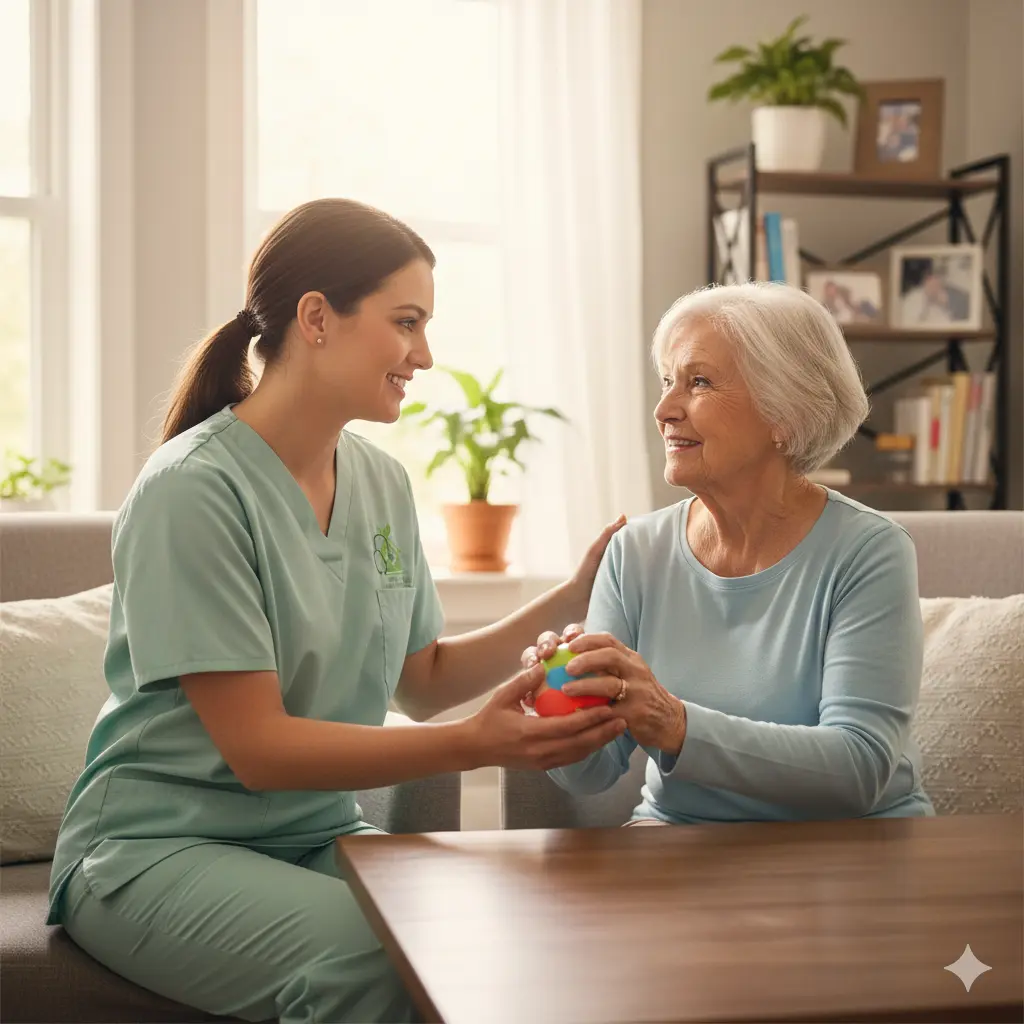 Stroke Recovery Support Through In-Home Hospice Care Hospice nurse supporting stroke recovery for a patient at home