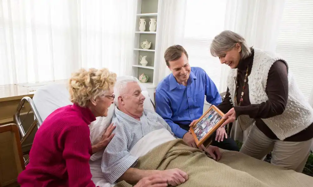 Family providing comfort during the final stages of life