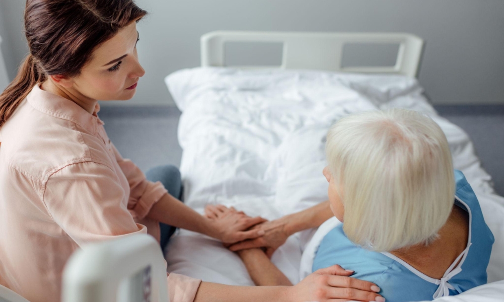 Patient resting quietly showing early signs of decline